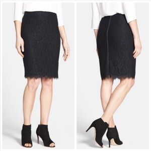 Diane Von Furstenburg black Lace Pencil Skirt